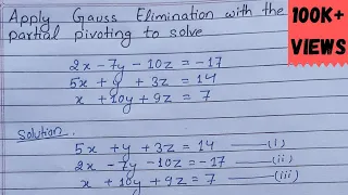 Gauss elimination method | Gauss Elimination Method Example