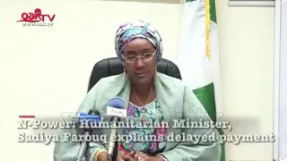 Nigeria Minister of Humanitarian Affairs and Disaster Management, Hajia Farouq Sadiq, speaking