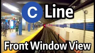 ⁴ᴷ⁶⁰ NYC Subway Front Window View - The C Line to Euclid Avenue