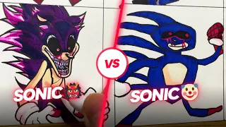 DRAWING SONIC #3 / Friday Night Funkin MODS Whos the Winner ??? #DRAWING