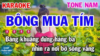 Karaoke Bông Mua Tím Tone Nam Nhạc Sống Rumba