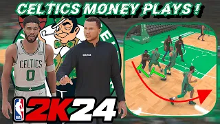 5 Celtics Money Plays For Open 3's And Lobs ! | NBA 2K24 Playbook Tutorial