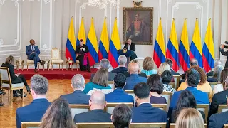 Presidente Gustavo Petro en el saludo al cuerpo diplomático acreditado en Colombia