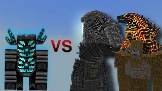 Tungsten Zorden vs Kong, Mecha Godzilla, Godjira and Thurmonuclear Godzilla - Mob Battle