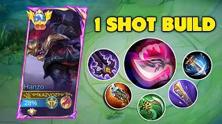 HANZO NEW ONE SHOT BUILD IS HERE!! TOP GLOBAL HANZO BEST BUILD 2024 | SOLO RANK GAMEPLAY | MLBB