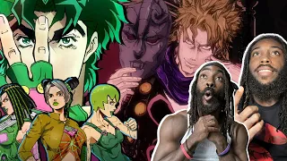 WHAT IS THIS SHOW! | First Time Reaction to JOJO’s BIZARRE ADVENTURE Openings 1-12