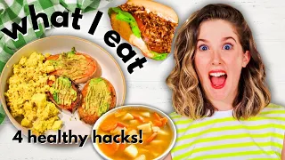 What I Eat in a Day with MACROS! High Protein Vegan Meals + 4 Healthy Hacks