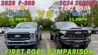 2023 Ford F-350 Tremor Vs 2024 Chevrolet Silverado 2500HD ZR2 AEV Bison Gas Vs Diesel