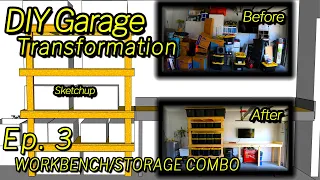 DIY Garage Transformation - Ep. 3 - DIY Workbench and Storage Shelves