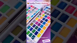 Keep Smiling Watercolor Set 90 Colors🖌️🎨|#shorts #watercolor #satisfying #unboxing #review #colours