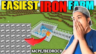 How to make Easy Iron Farm in Minecraft PE | Easiest Iron Farm Minecraft 1.19 | Unlimited Iron Farm