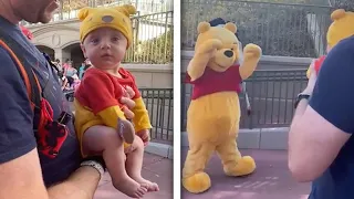 Baby In Costume Meets Winnie The Pooh! // CUTE KIDS