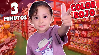 3 MINUTOS EN LA JUGUETERIA | COMPRANDO TODO EN COLOR ROJO | Dylan Juega