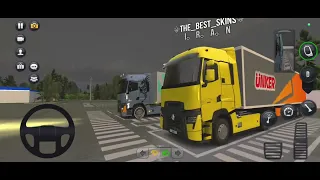 Driving a Renault T truck with friends in the game "Truck Simulator: Ultimate"