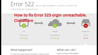 How to fix Error 523 orgin unreachable.