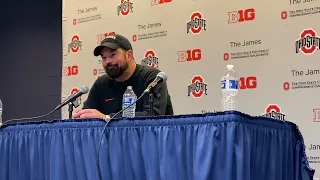 Ohio State head coach Ryan Day talks following 30-24 loss to Michigan