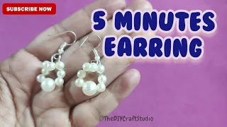 Pearl Earring Tutorial for Beginners | 5 Minute Earring | Trending Easy Beautiful Earring for Girls