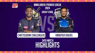 Chattogram Challengers vs Rangpur Riders || Highlights || 34th Match || Season 10 || BPL 2024