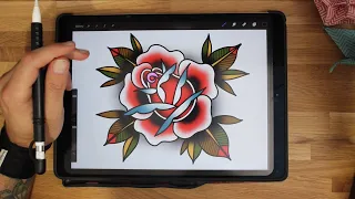 how to draw a rose tattoo step by step by an Award Winning Tattooist