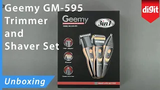 Geemy GM-595 Trimmer and Shaver Set Unboxing