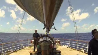 How to use the mizzen to come about, or tacking on the full rigged ship Sørlandet