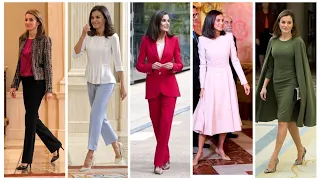 World's most beautiful and gorgeous Queen 👑 Letizia of Spain dress styles/queen Letizia outfits 2024