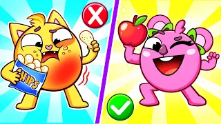 Healthy Food vs Junk Food Song 🍟🥗 Healthy Habits | Funny Kids Songs 😻🐨🐰🦁 by Baby Zoo TV