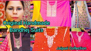 Original Bandhej, Handwork, Ghatchola Suits Only Kavatch Jaipuri Collection @vlogswithshama5526