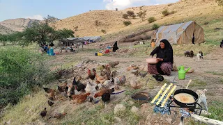 IRAN Village Cooking: How to make Chicken tail and fried bread/ طرز تهیه دنبالچه مرغ و نان سرخ شده