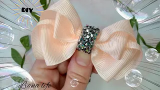 🎀Как сделать простой, нежный  БАНТИК из репсовой ленты🎀DIY|BOW|laço😍💓