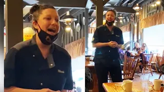 Waitress Shows Off Amazing Voice Singing Happy Birthday