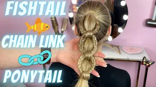 QUICK & EASY FISHTAIL🐠 CHAIN LINK⛓ PONYTAIL TUTORIAL