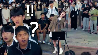 Boys React When A Girl Suddenly Sings Her Beautiful Song In The Street [ENG CC]