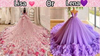 Lisa 💗 or Lena 💜 | Pink 💗vs purple 💜 edition | nails💅 | dress👗 | heels 👠 | bag👝etc #viral
