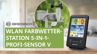 BRESSER WLAN Farbwetterstation mit 5-in-1-Profi-Sensor V