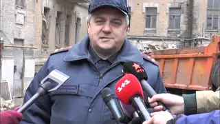 Ліквідація наслідків обвалу у відселеному будинку Києва (26 лютого)