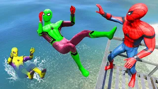 GTA 5 Rainbow Spiderman Water Fails (Euphoria Physics/Ragdolls) #22