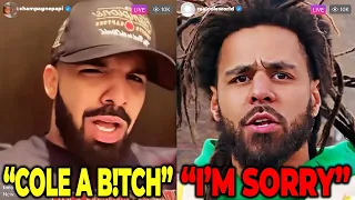 Drake Reacts To J Cole Apologizing To Kendrick Lamar On IG Live