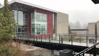 Snowfall at PCC Sylvania, Oregon