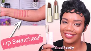 **new** RARE BEAUTY Kind Words Lipsticks and Lip Liners!!  Lip Swatches and Brown Skin