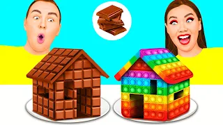 Desafío De Comida Real vs. De Comida Chocolate | Desafíos Divertidos por KaZaZa Challenge