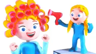 PRINCESS NEW HAIR STYLE ❤ SUPERHERO PLAY DOH CARTOONS FOR KIDS