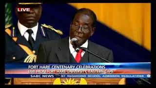 Robert Mugabe's Fort Hare centenary celebration speech