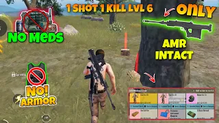 Killing Lvl 6 Enemies With Amr Intact With 1 Shot 🤯 | No Armor 🚫 | No Meds Metro Royale Chapter 11