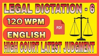 Legal Judgment Dictation 125+ Wpm । High Court Judgment Dictation । Stenography
