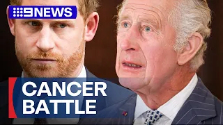 Prince Harry visits King Charles in London amid cancer battle | 9 News Australia