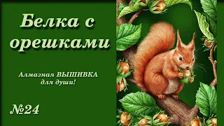 #24 Белка с орешками. Процесс! Алмазная ВЫШИВКА для души!