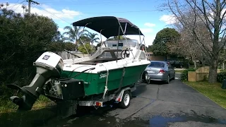 outboard pod for boat  johnson 85 hp