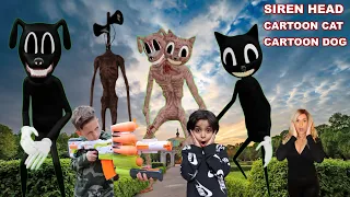 SIREN HEAD CARTOON CAT AND CARTOON DOG FOUND US | NERF Modulus Ultimate Customizer Pack Fortnite GL