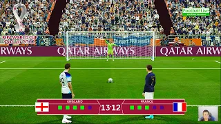 England Vs France - Penalty Shootout | 1/4 Final | FIFA World Cup Qatar 2022 | PES Gameplay